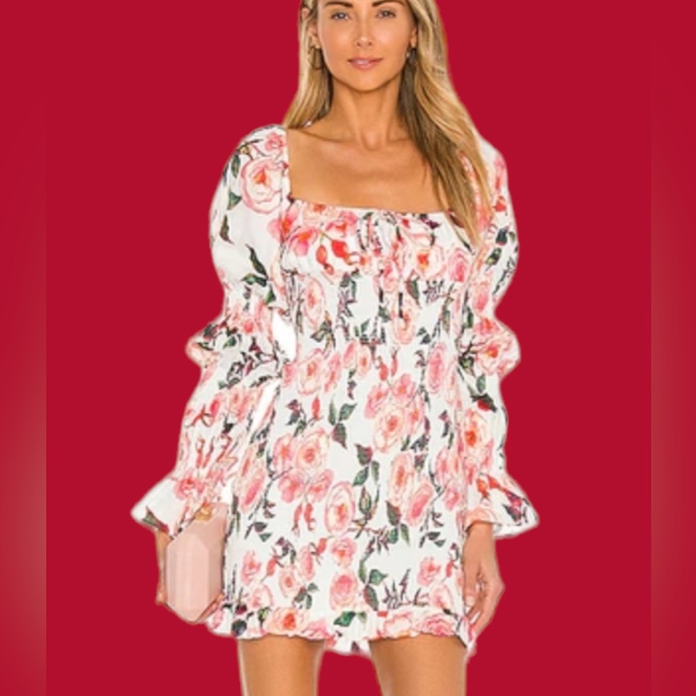 SAU LEE SAULEE NEW TAGS “BETTY” FLORAL DRESS MINI RUFFLE SZ 0